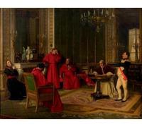 DQCJIYIGL Célèbre Art Décorative Imprimé Sur Toile le Pape signant le Concordat avant Napoléon Ier par José Frappa Imprimer Affiche Pour la Décoration de Bureau 60x90cm
