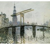 DQCJIYIGL Célèbre Art Décorative Imprimé Sur Toile le Pont d'Amsterdam de Claude Monet Imprimer Affiche Pour la Décoration de Bureau 60x90cm