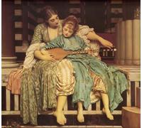DQCJIYIGL Célèbre Art Décorative Imprimé Sur Toile Leçon de musique par Lord Frederick Leighton Imprimer Affiche Pour la Décoration de Bureau 60x90cm