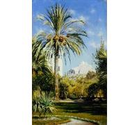 DQCJIYIGL Célèbre Art Décorative Imprimé Sur Toile Les jardins du palais royal regardant vers de Lykavitos Athènes par Peder Monsted Imprimer Affiche Pour la Décoration de Bureau 60x90cm