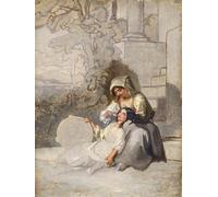 DQCJIYIGL Célèbre Art Décorative Imprimé Sur Toile Paysans italiens Penry Williams Imprimer Affiche Pour la Décoration de Bureau 60x90cm