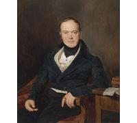DQCJIYIGL Célèbre Art Décorative Imprimé Sur Toile Portrait du banquier August Walter par Ferdinand Georg Waldmuller Imprimer Affiche Pour la Décoration de Bureau 60x90cm