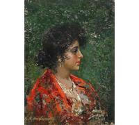 DQCJIYIGL Célèbre Art Décorative Imprimé Sur Toile Portrait d'une jeune femme par Alexeï Harlamov Imprimer Affiche Pour la Décoration de Bureau 60x90cm