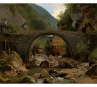 DQCJIYIGL Célèbre Art Décorative Imprimé Sur Toile Ruisseau de montagne en Auvergne par Théodore Rousseau Imprimer Affiche Pour la Décoration de Bureau 60x90cm