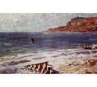 DQCJIYIGL Célèbre Art Décorative Imprimé Sur Toile Voile à Sainte adresse de Claude Monet Imprimer Affiche Pour la Décoration de Bureau 60x90cm
