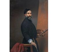 DQCJIYIGL Célèbre Poster Image Déco D'Art Murale Autoportrait à l'âge de cinquante-sept ans de Francesco Hayez Murale Tableaux Toile Pour la Décoration Murale 60x90cm