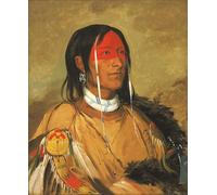 DQCJIYIGL Célèbre Poster Image Déco D'Art Murale Celui qui a des yeux derrière lui également connu sous le nom de bras cassé un brave avant tout par George Catlin Pour la Décoration Murale 60x90cm