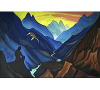 DQCJIYIGL Célèbre Poster Image Déco D'Art Murale Commandement du Maître par Nicholas Roerich Murale Tableaux Toile Pour la Décoration Murale 60x90cm