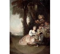 DQCJIYIGL Célèbre Poster Image Déco D'Art Murale Concert Champêtre de Jean Antoine Watteau Murale Tableaux Toile Pour la Décoration Murale 60x90cm