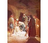DQCJIYIGL Célèbre Poster Image Déco D'Art Murale d'Arimathie allongeant le corps de Jésus dans son propre tombeau par William Brassey Hole Murale Tableaux Toile Pour la Décoration Murale 60x90cm