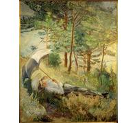 DQCJIYIGL Célèbre Poster Image Déco D'Art Murale Femme d'un matin d'été avec parapluie par Max Slevogt Murale Tableaux Toile Pour la Décoration Murale 60x90cm