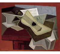 DQCJIYIGL Célèbre Poster Image Déco D'Art Murale Guitare et journal de Juan Gris Murale Tableaux Toile Pour la Décoration Murale 60x90cm