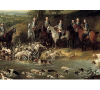 DQCJIYIGL Célèbre Poster Image Déco D'Art Murale Le roi Louis Xv chassant le cerf dans la forêt de Saint Germain par Jean Baptiste Oudry Murale Tableaux Toile Pour la Décoration Murale 60x90cm