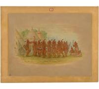 DQCJIYIGL Célèbre Poster Image Déco D'Art Murale Les esclaves dansent Saukie de George Catlin Murale Tableaux Toile Pour la Décoration Murale 60x90cm
