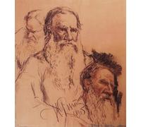 DQCJIYIGL Célèbre Poster Image Déco D'Art Murale Les études de Léon Tolstoï par Il Ya Repin Murale Tableaux Toile Pour la Décoration Murale 60x90cm