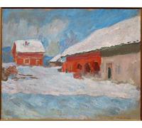 DQCJIYIGL Célèbre Poster Image Déco D'Art Murale Les rouges chez Björnegaard de Claude Monet Murale Tableaux Toile Pour la Décoration Murale 60x90cm
