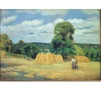 DQCJIYIGL Célèbre Poster Image Déco D'Art Murale les Vendanges à Montfoucault en Mayenne par Camille Jacob Pissarro Murale Tableaux Toile Pour la Décoration Murale 60x90cm