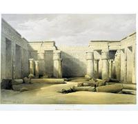 DQCJIYIGL Célèbre Poster Image Déco D'Art Murale Medinet Abu Thèbes en Terre Sainte par David Roberts Murale Tableaux Toile Pour la Décoration Murale 60x90cm