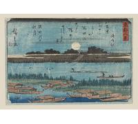 DQCJIYIGL Célèbre Poster Image Déco D'Art Murale Petit Paysage par Ando Hiroshige Murale Tableaux Toile Pour la Décoration Murale 60x90cm