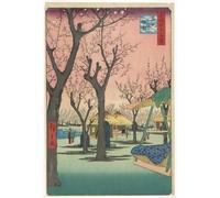 DQCJIYIGL Célèbre Poster Image Déco D'Art Murale Plum Garden Kamata de la série One Hundred Views of Edo par Ando Hiroshige Murale Tableaux Toile Pour la Décoration Murale 60x90cm