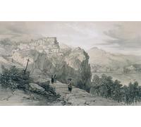DQCJIYIGL Célèbre Poster Image Déco D'Art Murale Vues de Romess et ses environs : Rocca Giovane et au loin les villes Licenza par Edward Leaars Murale Tableaux Toile Pour la Décoration Murale 60x90cm