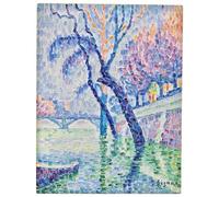 DQCJIYIGL De Célèbres Tableaux Affiche de Arts Affiche Artistique Inondation du Pont des Arts par Paul Signac Prints Toile Pour la Décoration du Salon 60x90cm