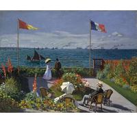 DQCJIYIGL De Célèbres Tableaux Affiche de Arts Affiche Artistique Jardin à Sainte Adresse par Claude Monet Prints Toile Pour la Décoration du Salon 60x90cm