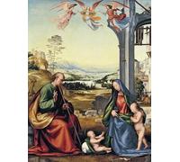 DQCJIYIGL De Célèbres Tableaux Affiche de Arts Affiche Artistique la Sainte Famille avec Jean le Baptiste de Fra Bartolommeo Prints Toile Pour la Décoration du Salon 60x90cm