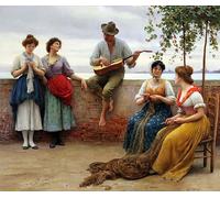 DQCJIYIGL De Célèbres Tableaux Affiche de Arts Affiche Artistique la Sérénade d'Eugène De Blaas Prints Toile Pour la Décoration du Salon 60x90cm