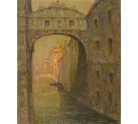 DQCJIYIGL De Célèbres Tableaux Affiche de Arts Affiche Artistique le Pont des Soupirs Venise par Henri Eugène Augustin Le Sidaner Prints Toile Pour la Décoration du Salon 60x90cm