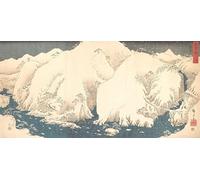 DQCJIYIGL De Célèbres Tableaux Affiche de Arts Affiche Artistique Montagnes Kiso sous la neige par Ando Hiroshige Prints Toile Pour la Décoration du Salon 60x90cm