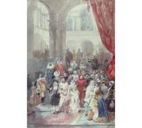 DQCJIYIGL De Célèbres Tableaux Moderne Toile Décor Art Mural Classique Étude pour un bal costumé donnée par Eugène Louis Lami Abstrait Peinture Pour la Décoration de la Chambre à Coucher 60x90cm