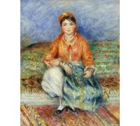 DQCJIYIGL De Célèbres Tableaux Moderne Toile Décor Art Mural Classique Fille algérienne par Pierre Auguste Renoir Abstrait Peinture Pour la Décoration de la Chambre à Coucher 60x90cm