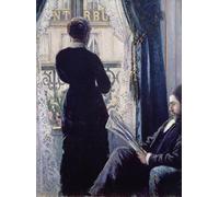 DQCJIYIGL De Célèbres Tableaux Moderne Toile Décor Art Mural Classique Intérieur Femme à la fenêtre de Gustave Caillebotte Abstrait Peinture Pour la Décoration de la Chambre à Coucher 60x90cm