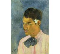 DQCJIYIGL De Célèbres Tableaux Moderne Toile Décor Art Mural Classique Jeune homme avec une fleur derrière l'oreille de Paul Gauguin Pour la Décoration de la Chambre à Coucher 60x90cm