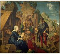 DQCJIYIGL De Célèbres Tableaux Moderne Toile Décor Art Mural Classique l'Adoration des Mages d'Albrecht Dürer ou Duerer Abstrait Peinture Pour la Décoration de la Chambre à Coucher 60x90cm