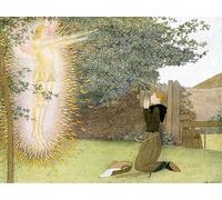 DQCJIYIGL De Célèbres Tableaux Moderne Toile Décor Art Mural Classique L'archange Michel apparaît à Jeanne d'Arc par Louis Maurice Boutet De Monvel Pour la Décoration de la Chambre à Coucher 60x90cm