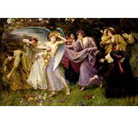 DQCJIYIGL De Célèbres Tableaux Moderne Toile Décor Art Mural Classique Les cadeaux de l'amour de George Sheridan Knowles Abstrait Peinture Pour la Décoration de la Chambre à Coucher 60x90cm