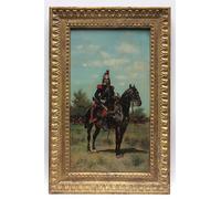 DQCJIYIGL De Célèbres Tableaux Moderne Toile Décor Art Mural Classique Officier de dragon monté par Jean Baptiste Edouard Detaille Abstrait Peinture Pour la Décoration de la Chambre à Coucher 60x90cm