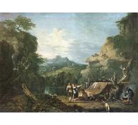 DQCJIYIGL De Célèbres Tableaux Moderne Toile Décor Art Mural Classique Paysage avec Banditti autour d'une tente par un artiste célèbre Pour la Décoration de la Chambre à Coucher 60x90cm