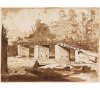 DQCJIYIGL De Célèbres Tableaux Moderne Toile Décor Art Mural Classique Paysage avec un pont de Claude Lorrain Abstrait Peinture Pour la Décoration de la Chambre à Coucher 60x90cm