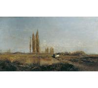 DQCJIYIGL De Célèbres Tableaux Moderne Toile Décor Art Mural Classique sur la Thaya près de Lundenburg par Emil Jakob Schindler Abstrait Peinture Pour la Décoration de la Chambre à Coucher 60x90cm