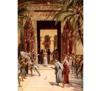DQCJIYIGL De Célèbres Tableaux Murale Art Posté Affiches et Impressions Bible de Moïse et Aaron devant Pharaon par William Brassey Hole Animaux Art Poster Pour les Décorations pour la Maison 60x90cm