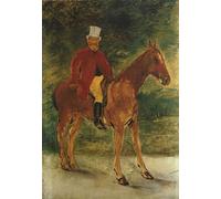 DQCJIYIGL De Célèbres Tableaux Murale Art Posté Affiches et Impressions Cavalière d'Edouard Manet Animaux Art Poster Pour les Décorations pour la Maison 60x90cm