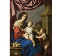 DQCJIYIGL De Célèbres Tableaux Murale Art Posté Affiches et Impressions Dame et enfant avec l'enfant saint Jean de Francisco de Zurbaran Animaux Art Poster Pour les Décorations pour la Maison 60x90cm