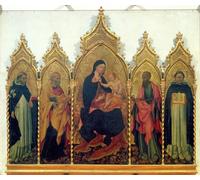 DQCJIYIGL De Célèbres Tableaux Murale Art Posté Affiches et Impressions Dame et enfant avec Pierre Paul et d'Aquin par Di Paolo Animaux Art Poster Pour les Décorations pour la Maison 60x90cm