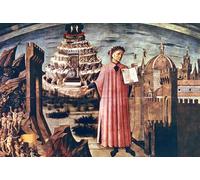 DQCJIYIGL De Célèbres Tableaux Murale Art Posté Affiches et Impressions Dante et son poème la Divine Comédie de Domenico Di o Animaux Art Poster Pour les Décorations pour la Maison 60x90cm