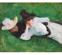 DQCJIYIGL De Célèbres Tableaux Murale Art Posté Affiches et Impressions Deux filles sur une pelouse par John Singer Sargent Animaux Art Poster Pour les Décorations pour la Maison 60x90cm