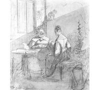 DQCJIYIGL De Célèbres Tableaux Murale Art Posté Affiches et Impressions Étude sur le tableau la lettre d'amour de Jan Vermeer Van Delft Animaux Art Poster Pour les Décorations pour la Maison 60x90cm