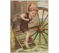 DQCJIYIGL De Célèbres Tableaux Murale Art Posté Affiches et Impressions Fille sur le point de nager par Mary Ellen Edwards Animaux Art Poster Pour les Décorations pour la Maison 60x90cm